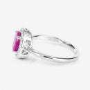 1.83 Carat Genuine Ruby and White Diamond 14K White Gold Ring-6