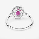 1.83 Carat Genuine Ruby and White Diamond 14K White Gold Ring-7