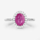 1.83 Carat Genuine Ruby and White Diamond 14K White Gold Ring-8