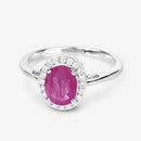 1.83 Carat Genuine Ruby and White Diamond 14K White Gold Ring-9