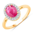 1.83 Carat Genuine Ruby and White Diamond 14K Yellow Gold Ring-1