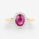 1.83 Carat Genuine Ruby and White Diamond 14K Yellow Gold Ring-8