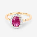 1.83 Carat Genuine Ruby and White Diamond 14K Yellow Gold Ring-9