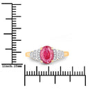 1.52 Carat Genuine Ruby and White Diamond 14K Yellow Gold Ring-3