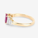 1.52 Carat Genuine Ruby and White Diamond 14K Yellow Gold Ring-6