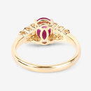 1.52 Carat Genuine Ruby and White Diamond 14K Yellow Gold Ring-7
