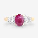 1.52 Carat Genuine Ruby and White Diamond 14K Yellow Gold Ring-8