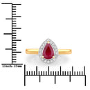 1.02 Carat Genuine Ruby and White Diamond 14K Yellow Gold Ring-3