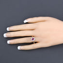 1.02 Carat Genuine Ruby and White Diamond 14K Yellow Gold Ring-5
