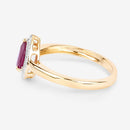 1.02 Carat Genuine Ruby and White Diamond 14K Yellow Gold Ring-6