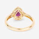 1.02 Carat Genuine Ruby and White Diamond 14K Yellow Gold Ring-7