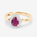 1.02 Carat Genuine Ruby and White Diamond 14K Yellow Gold Ring-9