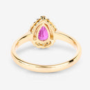 0.94 Carat Genuine Ruby and White Diamond 14K Yellow Gold Ring-7