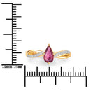 0.52 Carat Genuine Ruby and White Diamond 14K Yellow Gold Ring-3