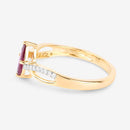0.52 Carat Genuine Ruby and White Diamond 14K Yellow Gold Ring-6