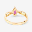 0.52 Carat Genuine Ruby and White Diamond 14K Yellow Gold Ring-7