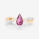 0.52 Carat Genuine Ruby and White Diamond 14K Yellow Gold Ring-8