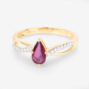 0.52 Carat Genuine Ruby and White Diamond 14K Yellow Gold Ring-9