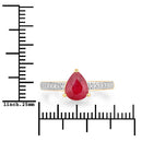 1.56 Carat Genuine Ruby and White Diamond 14K Yellow Gold Ring-3