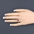 1.56 Carat Genuine Ruby and White Diamond 14K Yellow Gold Ring-5