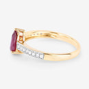 1.56 Carat Genuine Ruby and White Diamond 14K Yellow Gold Ring-6
