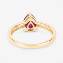 1.56 Carat Genuine Ruby and White Diamond 14K Yellow Gold Ring-7