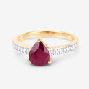 1.56 Carat Genuine Ruby and White Diamond 14K Yellow Gold Ring-9