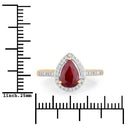 1.25 Carat Genuine Ruby and White Diamond 14K Yellow Gold Ring-3