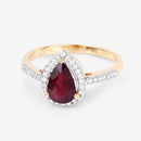 1.25 Carat Genuine Ruby and White Diamond 14K Yellow Gold Ring-9