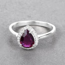 1.30 Carat Genuine Ruby and White Diamond 14K White Gold Ring-4