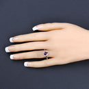 1.30 Carat Genuine Ruby and White Diamond 14K White Gold Ring-5