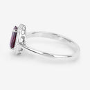 1.30 Carat Genuine Ruby and White Diamond 14K White Gold Ring-6