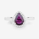 1.30 Carat Genuine Ruby and White Diamond 14K White Gold Ring-8