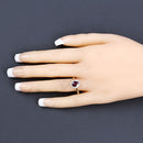1.30 Carat Genuine Ruby and White Diamond 14K Yellow Gold Ring-5