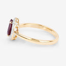 1.30 Carat Genuine Ruby and White Diamond 14K Yellow Gold Ring-6