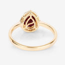 1.30 Carat Genuine Ruby and White Diamond 14K Yellow Gold Ring-7