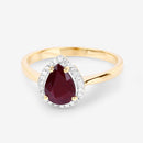1.30 Carat Genuine Ruby and White Diamond 14K Yellow Gold Ring-9