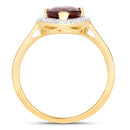 2.19 Carat Genuine Ruby and White Diamond 14K Yellow Gold Ring-2