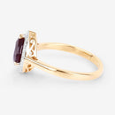 2.19 Carat Genuine Ruby and White Diamond 14K Yellow Gold Ring-6