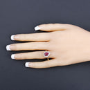 1.38 Carat Genuine Ruby and White Diamond 14K Yellow Gold Ring-5