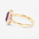 1.38 Carat Genuine Ruby and White Diamond 14K Yellow Gold Ring-6