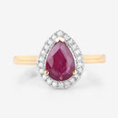 1.38 Carat Genuine Ruby and White Diamond 14K Yellow Gold Ring-8