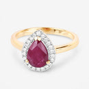 1.38 Carat Genuine Ruby and White Diamond 14K Yellow Gold Ring-9