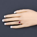 1.68 Carat Genuine Ruby and White Diamond 14K Yellow Gold Ring-5