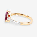 1.68 Carat Genuine Ruby and White Diamond 14K Yellow Gold Ring-6