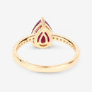 1.68 Carat Genuine Ruby and White Diamond 14K Yellow Gold Ring-7
