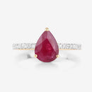1.68 Carat Genuine Ruby and White Diamond 14K Yellow Gold Ring-8