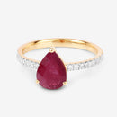 1.68 Carat Genuine Ruby and White Diamond 14K Yellow Gold Ring-9