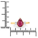1.08 Carat Genuine Ruby and White Diamond 14K Yellow Gold Ring-3