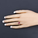 1.08 Carat Genuine Ruby and White Diamond 14K Yellow Gold Ring-5